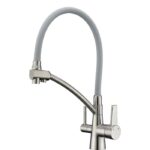 Смес. для кухни KOER KB-72003-02 с выходом для питьевой воды (Цвет нерж+силик.излив серый) (8шт/ящ)