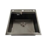 MIXXUS MH5050-SK NANO-BLACK Мойка из н.ст.С СТУПЕНЬКОЙ для сушки, с подст.под ножи(графит)(1 шт/ящ)