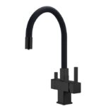 Смеситель для кухни KOER KB-72023-05 с выходом для пит. воды (Цв.черный+силик.изл.черный) (8шт/ящ)