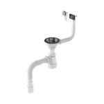 Z-PRO 1005, Сифон для мойки 3 1/2"х40 с метал.решетк, с прям. и круглым переливами с г.т. 40х40/50