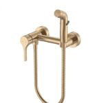 Смес. настенный ZERIX REX-222 BRUSHED GOLD с гигиен.душем из нерж. стали (Цвет мат.золото) (12шт/ящ)