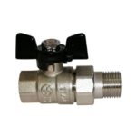 VIEIR Кран шаровой с американкой 3/4" чёрная ручка бабочка НИКЕЛЬ VR204-02-BLACK (64/8шт)