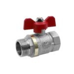 VIEIR Кран шаровой 1/2" F/М (бабочка) НИКЕЛЬ VER578-01 (112/14шт) ГОСТ
