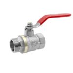 VIEIR Кран шаровой 1/2" F/М (ручка) НИКЕЛЬ VER581-01 (112/14шт) ГОСТ