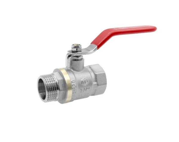 VIEIR Кран шаровой 1/2" F/М (ручка) НИКЕЛЬ VER581-01 (112/14шт) ГОСТ 1