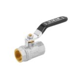 VIEIR Кран шаровой 3/4" F/F (чёрная ручка) НИКЕЛЬ VR200-02-BLACK (80/10шт)