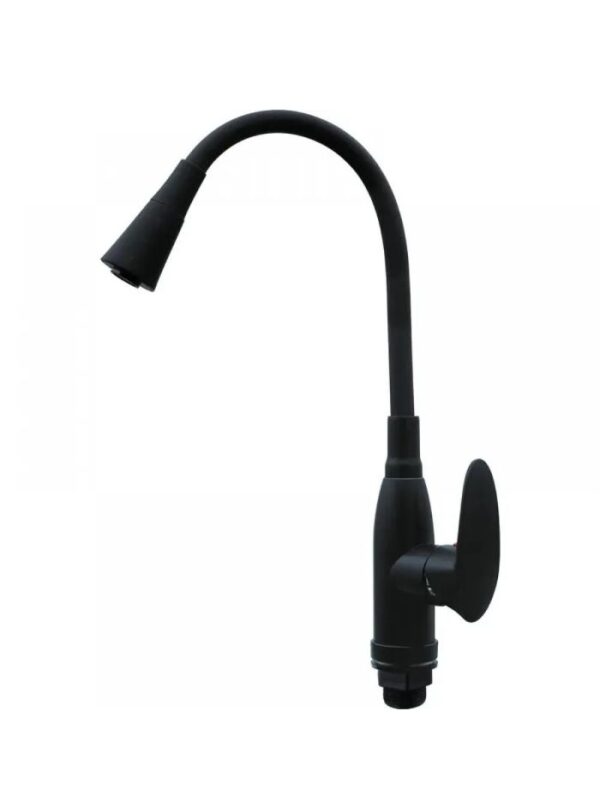 Смеситель кухня PLAMIX CEZAR-011-B SET MATTE BLACK REFL.BLACK С СИЛИК.ИЗЛ. (с подводкой) (20 шт/ящ) 1