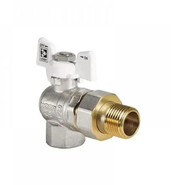 KOER Кран с американкой  угловой 1" белая бабочка PN40 (KR.228.W)(20 шт/ящ) 1
