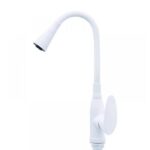 Смеситель кухня PLAMIX CEZAR-011-B SET WHITE REFL.WHITE С СИЛИК.ИЗЛИВОМ (с подводкой) (20 шт/ящ)